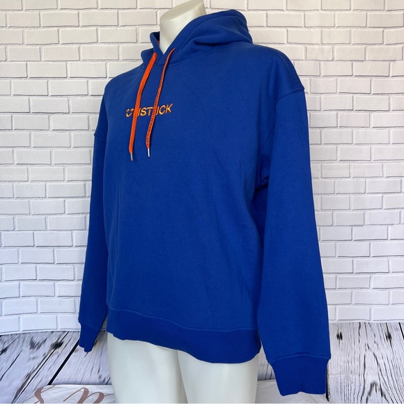 Unstuck Men's Long Sleeve Pullover Drawstring Hoodie Blue Sweatshirt Size Medium - Picture 2 of 11